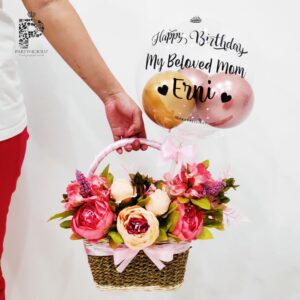 Peony Flower Balloon Basket