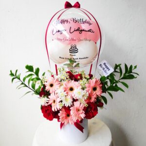 Medium – Mix Fresh Flowers Balloon Bouquet