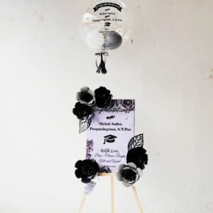 Standing Flower With Boba Helium Balloon