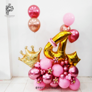 Number Balloon Arrangement – With Helium