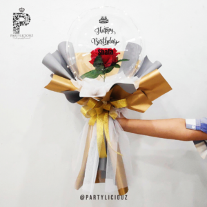 Single Rose Inside Balloon