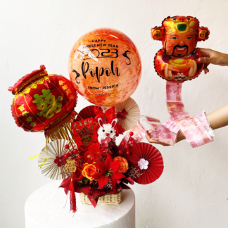 Angpao Flower & Money Roll Balloon