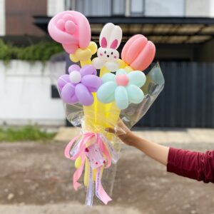 Mix Flower Balloon + Rabbit Balloon